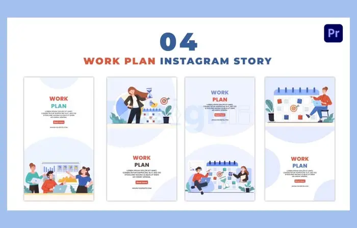 Eye Catching Corporate Work Plan Character Instagram Story